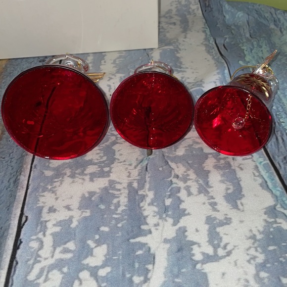 Vintage Sorelle Christmas Ornaments -  Set 3 pcs Red and Gold - Picture 6 of 12